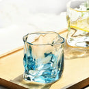 Axyaa Glass Mug: Glacier Wine Whiskey Coffee Cup, Irregular Shape Drinkware