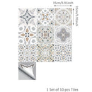 Axyaa Vintage Mediterranean Blue Waterproof Wall Tile Sticker