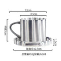 Axyaa Minimalist Stripe Ceramic Coffee Cup and Saucer Set