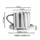 Axyaa Minimalist Stripe Ceramic Coffee Cup and Saucer Set