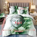 Axyaa Meditation Buddha Statues Pattern Duvet Cover Set