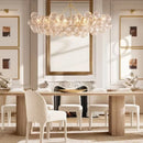 Axyaa Gold Chrome LED Ceiling Chandelier for Dining Room - Villa Lighting Fixture