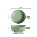 Axyaa Ceramic Noodle Bowl with Handle, Personal Tableware, Soup Plate