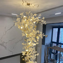 Axyaa Ceramic Ginkgo Shape Chandelier Light Fixture