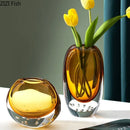 Axyaa Elegant Glass Vase for Home Decor and Flower Arrangement