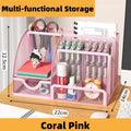 Axyaa Metal Pen Holder Desktop Storage Box Office Supplies Student Decor