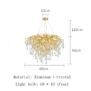 Axyaa Crystal LED Ceiling Chandelier for Luxury Living Room, Bedroom, and Restaurant