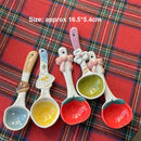 Axyaa Kawaii Cherry Ceramic Dessert Soup Spoon Kitchen Tableware Accessories