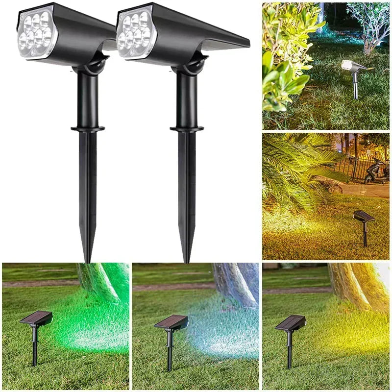 Axyaa Solar Spotlight: Adjustable 7LED In-Ground Wall Light for Outdoor Landscape