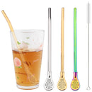 Stainless Steel Bent Straws Set with Brush - Axyaa Cocktail Party Accessories