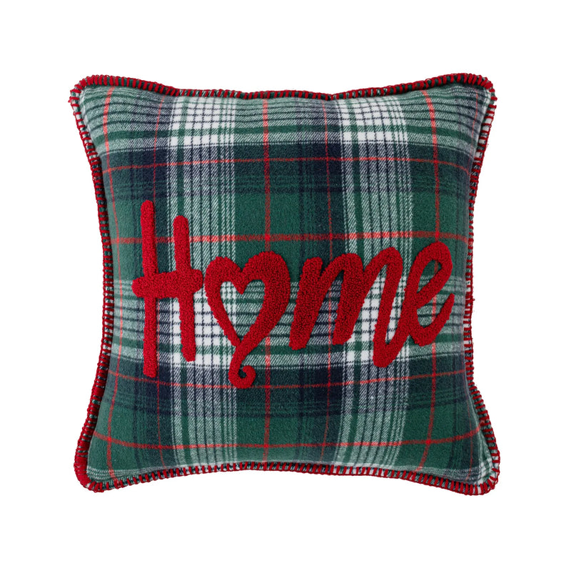 Axyaa Snowflake Jingle Bell Cushion Cover 45x45cm Checkered Christmas Pillow Case