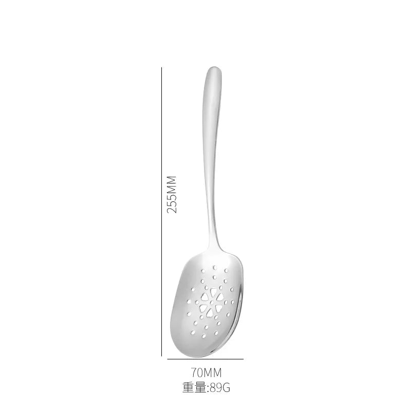 Axyaa Stainless Steel Serving Spoon Colander - Wide-mouthed, Catering Quality
