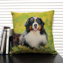 Axyaa Cute Dog Cat Pattern 45x45cm Linen Pillowcase for Living Room Sofa
