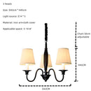 Axyaa Retro Iron Lampholder with Fabric Lampshade LED Chandelier for Bedroom, Dining, Living Room