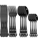 Axyaa Vintage Stainless Steel Cutlery Set - 16-Piece Flatware Dinnerware Kit