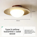 Axyaa Yellow Travertine LED Ceiling Lamp for Elegant Indoor Spaces