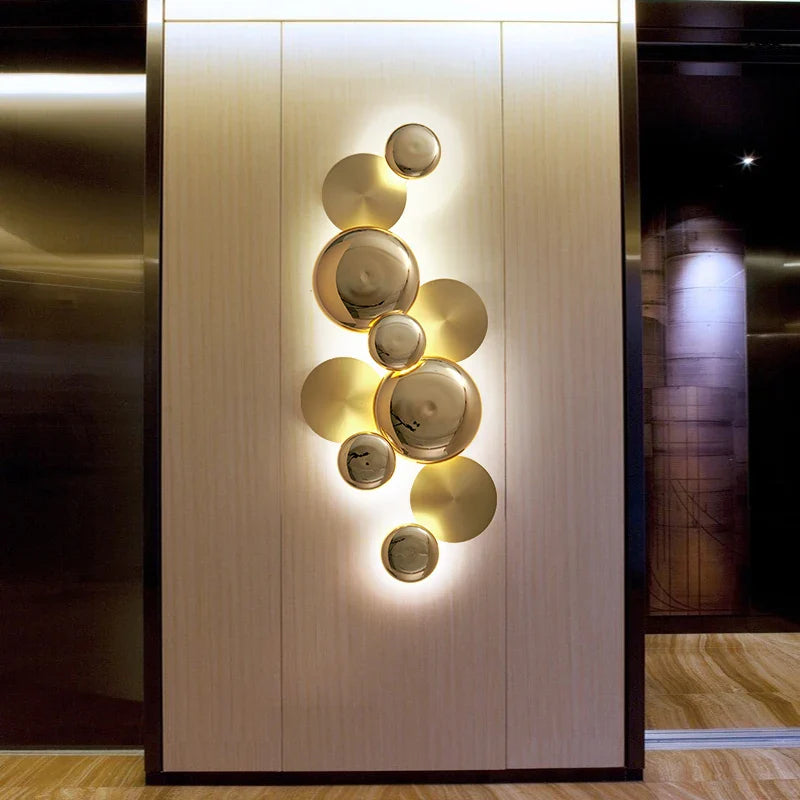 Axyaa Nordic Gold Wall Lamp - LED Bedside Wall Hanging Decoration