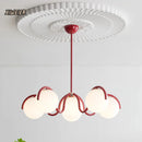 Axyaa Nordic Magic Bean Pendant Light, Red Cream Chandelier for Living, Bedroom, Dining