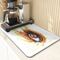 Eye Print Watercolor Style Absorbent Drying Mat & Coasters Set by Axyaa
