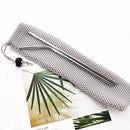 Axyaa Stainless Steel Reusable Drinking Straws Set - 6 Pcs Bent & Straight Straw Kit