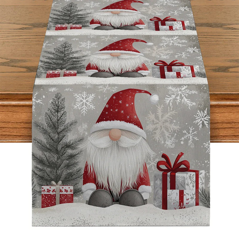 Axyaa Christmas Dwarf Snowflakes Table Runner: Home Wedding Party Centerpieces Decoration