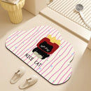 Axyaa Cartoon Diatom Mud Bathroom Floor Mat - Irregular Shape Absorbent Mat