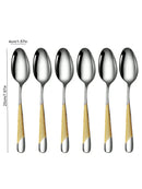 Axyaa Stainless Steel Star Drill Cutlery Set - 30pc Knife, Fork & Spoon Dining Set