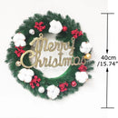 Axyaa Christmas Cotton Wreath Holiday Door Sign Ornaments Winter Decoration