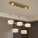 Axyaa Crystal Chandelier, Luxury Pendant Light for Living Room & Dining Room