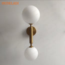 Axya Modern Golden Glass Wall Lamp Round Ball Sconce - 2 G4 Bulbs