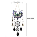 Flat Pumpkin, Bat, Witch Stained Acrylic Agate Pendant Window Hanging Suncatcher by Axyaa