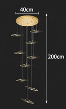 Axyaa Crystal Chandelier Stair Pendant Living Room Interior Lighting