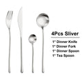 Axyaa Stainless Steel Cutlery Set - Western Dinnerware 20-Piece Matte Gold Tableware