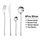 Axyaa Stainless Steel Cutlery Set - Western Dinnerware 20-Piece Matte Gold Tableware