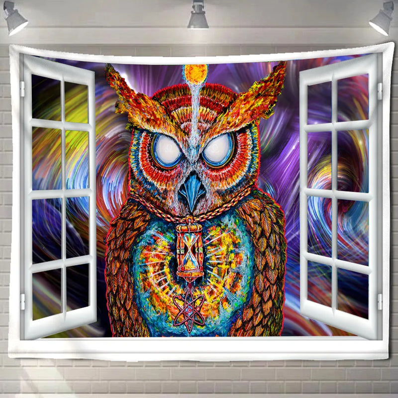Axyaa Fluorescent Tapestry: Bohemian Mystic Design for Home Decoration and Visual Art