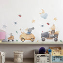 Nordic Style Mouse Animal Car Wall Decals by Axyaa for Nursery Bedroom Kids Home