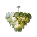 Axyaa Modern Blackish Green Glass Art Chandelier - Colorized Glass Lampshade Kitchen Island Lighting