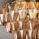Axyaa Amber Glass Ceiling Lights - Retro Bronze Chandelier for Home Decoration