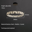 Axyaa Snowflake Print LED Pendant Light: Modern Luxury Crystal Lamp for Living & Dining Room