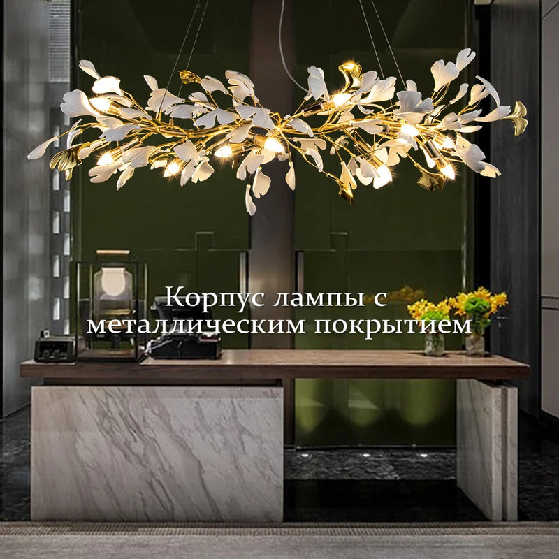 Luxury Axyaa Ginkgo Leaves Chandelier for Stairs, Hotel, Living Room, Bedroom - Nordic Design