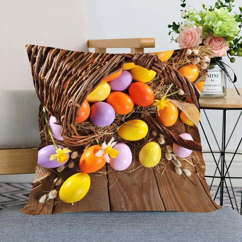 Axyaa Satin Fabric Easter Pillow Case Set for Wedding and Home Decor
