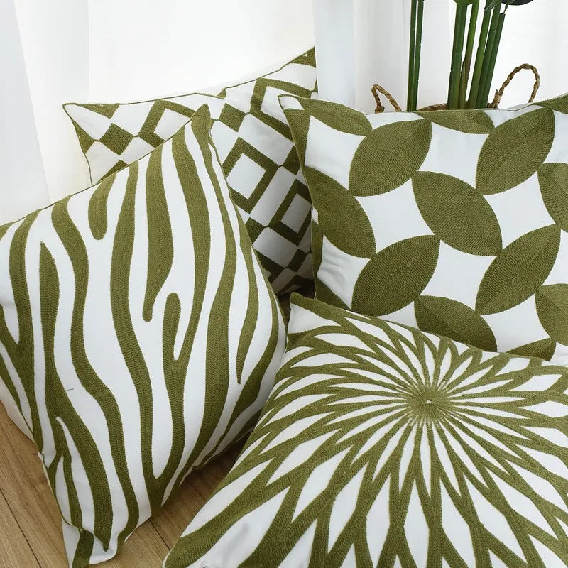 Tropical Plant Pattern 3D Cushion Cover 45x45cm for Living Room Sofa by Axyaa