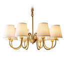 Axyaa Luxury Copper Chandelier: Elegant Ceiling Light for Living, Dining, Kitchen - Fabric Pendant Lighting
