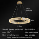 Axyaa Luxury Gold Metal Crystal LED Pendant Chandeliers for Home, Restaurant, Hotel