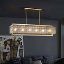Axyaa Luxury Water Glass Chandelier: Modern LED Lighting Fixture for Home Decor