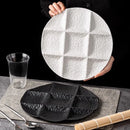 Axyaa Stone Patterned Ceramic Dessert Plate Set - Nine Grid Molecular Cuisine Tableware