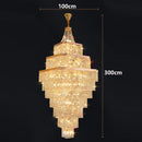 Axyaa Crystal Chandelier: Modern Luxury Stair & Living Room Lighting
