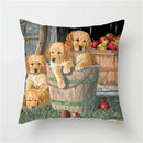 Axyaa Pet Dogs Cartoon Style Pillow Case Home Decor Cushion Sofa Square Pillowcase