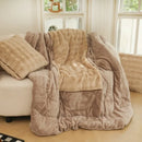 Axyaa Bubble Rabbit Plush Throw Pillow Quilt 2-in-1 Multi-Functional Cushion