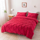 Axyaa 3D Pinch Pleated Duvet Cover Set 240x220 Solid King Queen Size Bedding Pillowcases